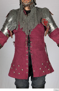  Photos Medieval Soldier in mail armor 7 Historical Medieval Soldier red gambeson upper body 0001.jpg
